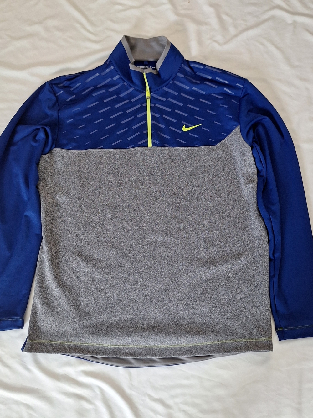 Nike Golf Tour Performance Pullover Men's Blue & Gray-FIT Quarter Zip L